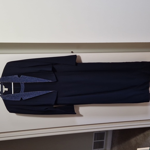 Full-length evening dress with bolero jacket with long sleeve - Picture 1 of 5